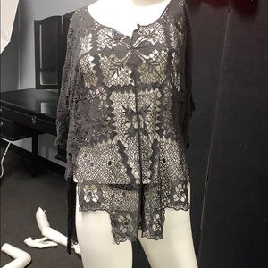 Free People Black Bathing Suit Cover